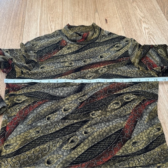 VINTAGE MOCK NECK LONG  SLEEVE TOP - Picture 9 of 9